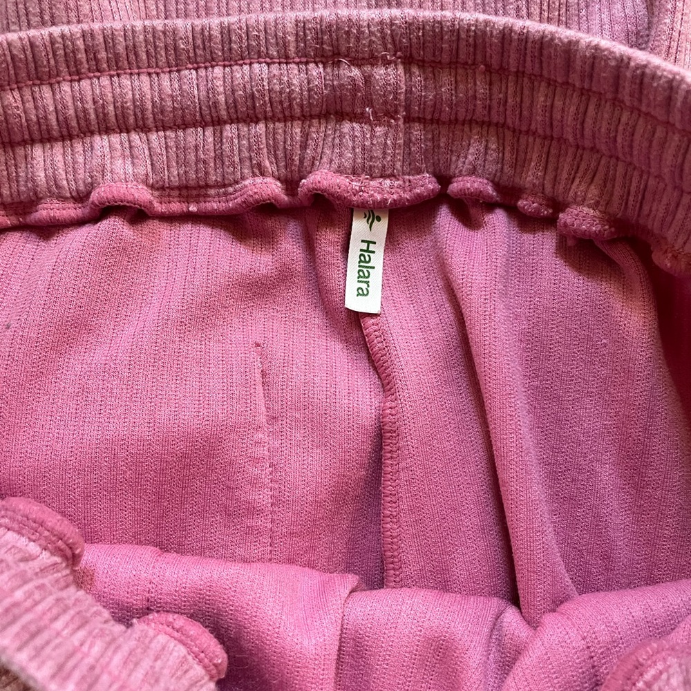 Halara Mid Rise Drawstring Pockets Wide Leg Cargo Casual Pants Wild Rose -L - Picture 8 of 8
